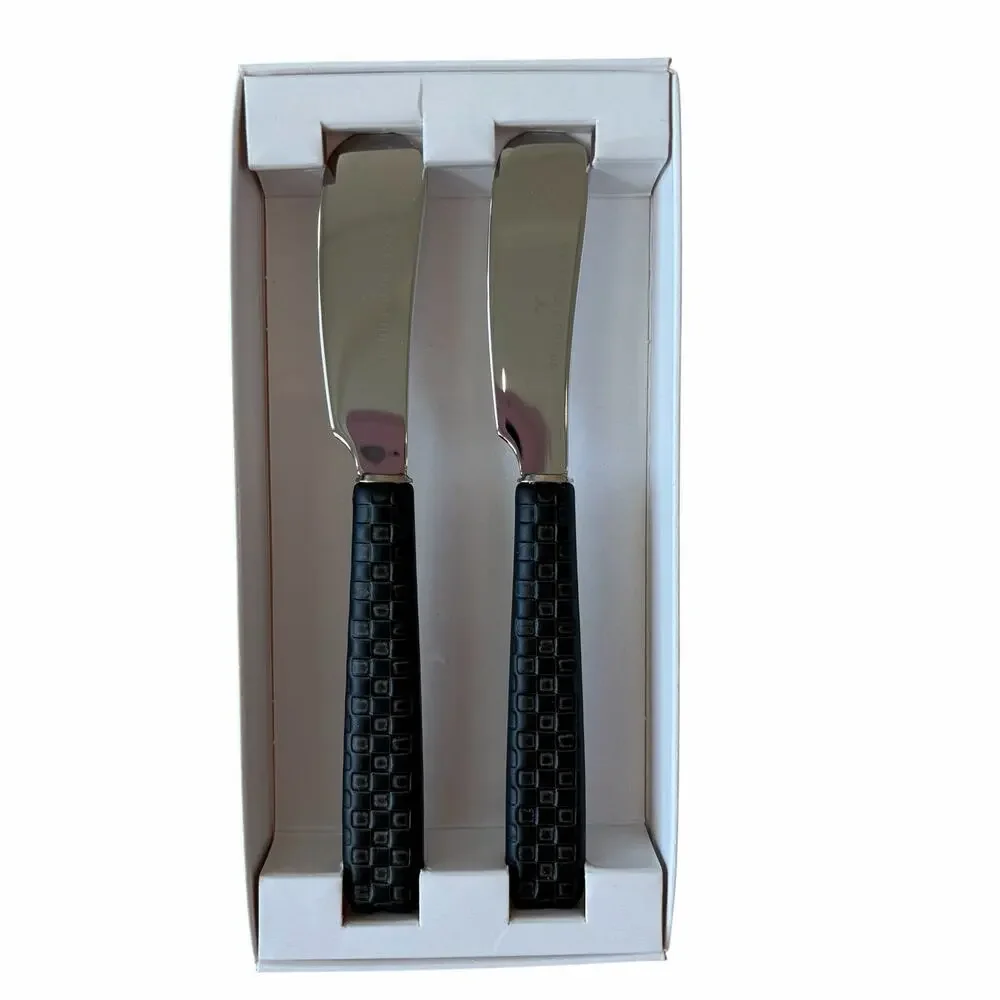 MacKenzie-Childs Everyday Black Spreaders Set of 2 New in Original Box